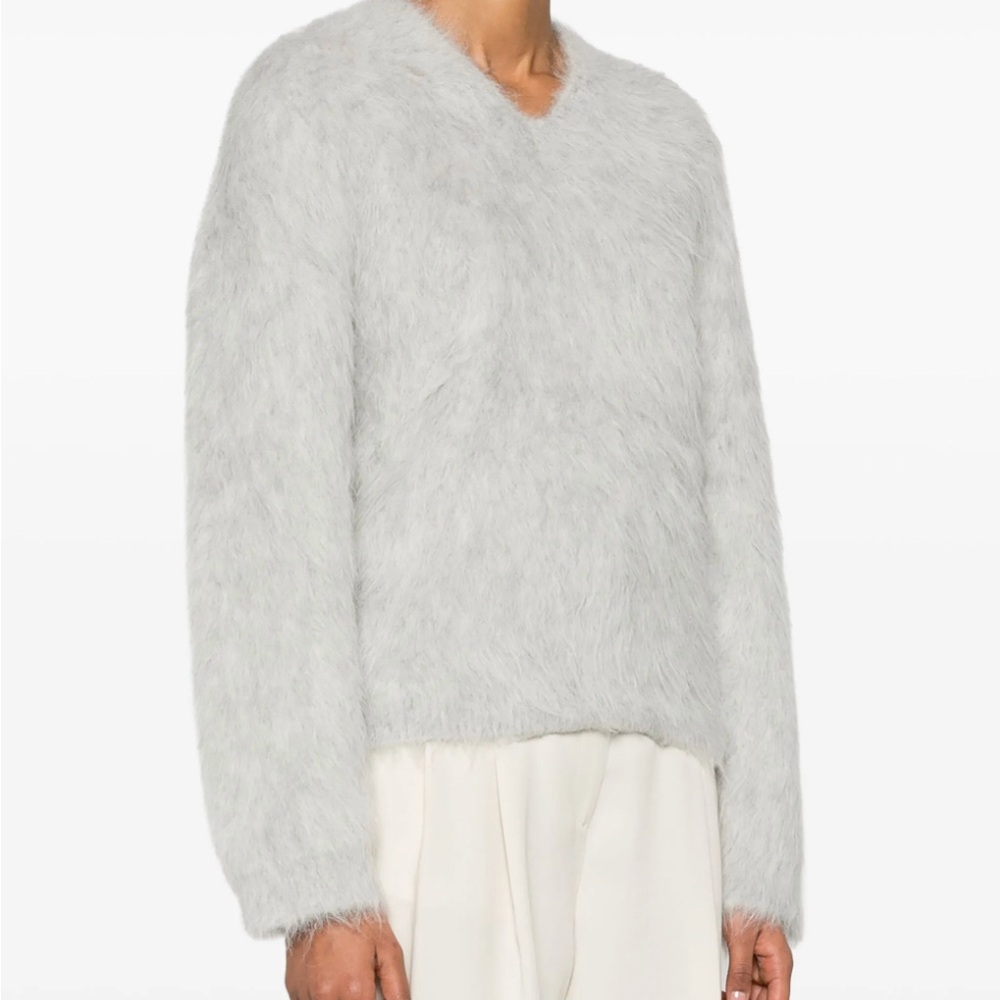 Toteme Brushed Gray V-Neck Sweater